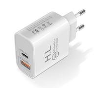 Caricatore da muro USB / USB-C 20W Power Delivery Q.C 3.0, Bianco
