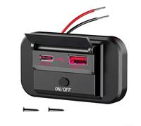 Caricatore da pannello USB C a ricarica rapida per auto e barca, 12 V 24 V, con compatibilità Quick Charge 3 0 (rosso)