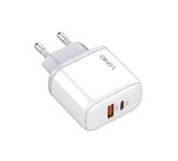 Caricatore da Parete 45W GaN 1 porta USB-A e 1 porta USB-C, Adattatore Quick Charge Muro Veloce per PC, Tablet e Smartphone