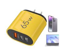 Caricatore da parete, 65 W, 3 porte, protezione contro il sovraccarico, adattatore per telefono, presa elettrica, per telefono portatile, ufficio, appartamento, soggiorno, viaggio, spostamento