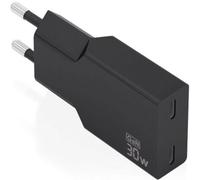 Caricatore da parete Aisens A110-1006 GaN 30W 2xUSB-C nero ultrasottile