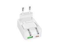 SBS Alimentatore Flexi 20W USB-C, Tecnologia GaN, Power Delivery (PD) 20W, Ricarica Rapida, Design Slim e Pieghevole, Caricabatterie USBC USBA, Caricatore per iPhone, Samsung e Tablet, Bianco