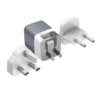 Caricatore da parete GaN 3.0 4A USB e USB-C 38W multipresa EU / UK / US