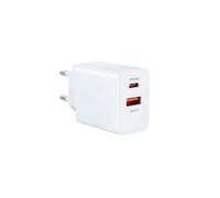 Caricatore da parete USB-C PD 20 W, USB-A/QC 18 W TOOQ TQWC-2SC04WT Bianco