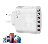 Caricatore da parete USB compatto a 6 porte da 48 W, stazione di ricarica da ufficio, adattatore da 3,5 A a rapido per tablet, telefoni cellulari, dispositivi di tipo