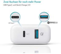 Caricatore Da Rete 6A 33W USB-C Con 2 Porte Nero Pazzimo USB QC 3.0