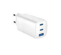 Caricatore da rete - Gembird - 2x USB-C + 1x USB-A - 65W - Bianco - Compatto e leggero