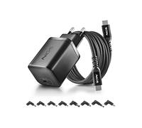 NGS BUD 65W-H - Caricatore da Parete GaN USB-C Ultra-Rapido 65W + Cavo 1,5 m e 8 Connettori Compatibili con Diversi Modelli di Laptop HP - Compatto e Portatile per Laptop e Dispositivi USB-C