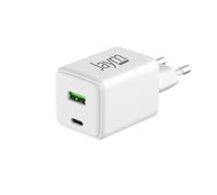 Caricatore da rete USB-C Power Delivery 30W / USB-A QuickCharge 18W GaN Compatto - Nouvo