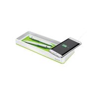 Caricatore da scrivania Leitz WOW con carica induttiva Verde e Bianco USB