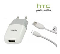 Caricatore Da Settore Viaggio Scrivania Spina a Muro USB Origine HTC Bianco