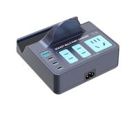 Caricatore da tavolo veloce USB tipo C PD multiporta 8 in 1 Supporto for caricabatterie wireless 3 estensore for presa di corrente CA,Distribuzione intelligente dell'energia