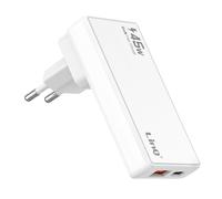 Caricatore da Viaggio GaN 45W con Porte USB-C / USB e Prese Intercambiabili
