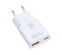 Caricatore DCU Tecnologic 37300910 Super Slim USB-C 20W USB-A QC 3.0 Bianco
