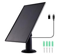 Caricatore del Pannello Solare da 8W per Telecamere di Sicurezza All'aperto, con Porta Micro USB e USB C, per Anello, per Telecamera Cavo da 9,8 Piedi, 360 ° Regolabile