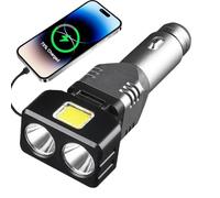 Caricatore Del Telefono per Auto,Lampada LED Ad Alta Luminosità,Adatto per 12V/24V Base Di Ricarica Auto Torcia Con Porte USB E Tipo-C - per Esterno Mobile E Prodotti