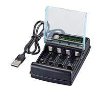 Caricatore della batteria 4 Bay AA Station di ricarica rapida - Caricatore domestico, Quad Dock Compact | Smart Independent Ports Dispositivi di alimentazione del pacchetto riutilizzabile,