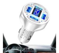 Caricatore di auto veloci - 4 in 1 Caricatore auto Super Fast, con 4 porte USB, display digitale a LED di caricabatterie ad alta velocità 3.1A per il telefono cellulare