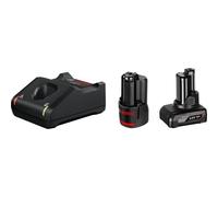 Caricatore di batterie Bosch Professional 12V con 2 batterie GBA 2.0Ah e 4.0Ah