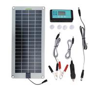 Caricatore Di Mantenimento Solare - Kit Di Ricarica Da 30 W 12 V Con Mantenitore Automatico Della Batteria | Presa Accendisigari Da Pannello Portatile Per Auto, Moto, Barche, Trattori E Attrezzature D