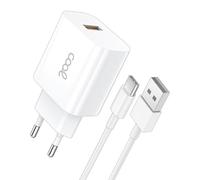 Caricatore di rete Connettore Tipo-C (2,4 Amp) Universale Cool Kit 2 in 1 Bianco