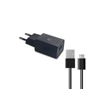Caricatore di rete Ksix 10 W, cavo USB-A + USB-A a micro-USB 1 M, nero