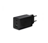 Caricatore di rete Ksix, carica ultra rapida 67 W, tecnologia GAN, Multiporta 2 USB-C e 1 USB-A, Nero
