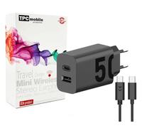 Caricatore di rete Super Rapido 50 W Dual Output Compatibile con Motorola Moto G34, G42, E32, G60s, Motorola Defy 2, G Stylus, Moto G04, G14, G22, G24, G50, G54,G Play, Moto E32s, Moto G62, Edge 50