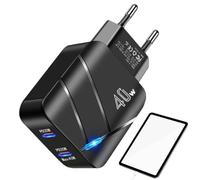 Caricatore di ricarica rapida tipo C, caricatore rapido portatile 40 W due | Caricabatterie da viaggio veloce per caricare telefono, tablet, laptop, auricolari, smartwatch,