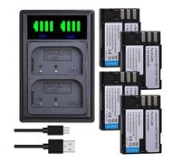 Caricatore Doppio LED For Batteria Sostitutiva D-LI90 DLI90 Da 2200 MAh, Compatibile For PENTAX, 645D 645Z K-01 K-1 K-3 II K-5 II K-5 IIs K-7 K01 K3(4 battery 1 charger)