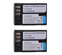 Caricatore Doppio LED For Batteria Sostitutiva D-LI90 DLI90 Da 2200 MAh, Compatibile For PENTAX, 645D 645Z K-01 K-1 K-3 II K-5 II K-5 IIs K-7 K01 K3(2pcs battery)