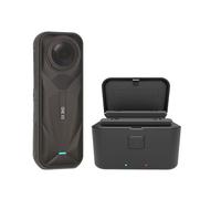 Caricatore doppio per Insta360 X5, stazione di ricarica rapida per batterie, supporto batteria ABS compatto per accessori per fotocamera Insta360 X5