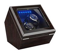 Caricatore doppio per orologi Rolex di fascia alta con morbidi cuscini flessibili, luce LED blu, apertura e spegnimento in evidenza, motivo corteccia di pino, due cuscini extra grandi inclusi, Motivo