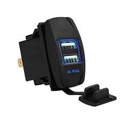 Caricatore doppio USB, 3.1A Presa per caricabatteria con porta USB in ABS nero doppio auto, 12v Usb Incasso Impermeabile Caricabatterie Auto per caricare telefoni cellulari