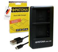 Caricatore doppio (USB-C/Micro-USB) per Panasonic DMW-BLG10, DMW-BLE9 - per Lumi