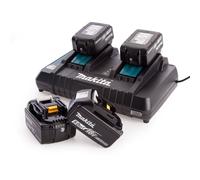 Caricatore Dual Port Makita DC18RD Con 4 x BL1850B 18V 5.0Ah Batterie 7.2 A 18V