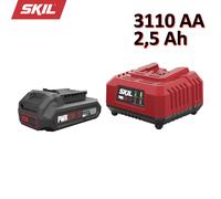 Caricatore e batteria al litio LI-ION 20V Max 2.5 Ah SKIL 3110 AA KEEPCOOL