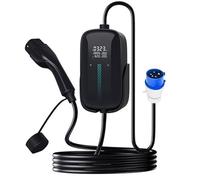 Caricatore EV Tipo 2 a Spina CEE Corrente Regolabile [8-32A 1 Fase 5M] Caricatore Portatile per Auto Elettriche con Funzione di Temporizzazione Display LCD IEC 62196-2 per EV e PHEV