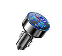 Caricatore for auto con display digitale 6 in 1 Supporto 4USB+2PD Ricarica super veloce DC12-24V Multi porta,Distribuzione intelligente dell'energia