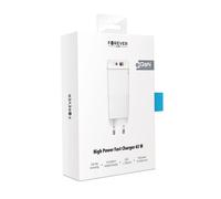 Caricatore Forever Core PD+ QC 3.0 GaN Fast charger 1x USB 1x USB-C 65W white