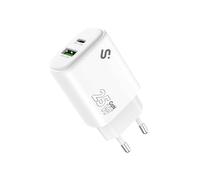 Caricatore GAN 25W SUBBLIM USB-C PD 3.0 + PPS & USB-A QC 3.0, doppia porta veloce per tablet iPad Pro/Air/10/Mini, Galaxy Tab S9-S7, cellulari iPhone 16-12, Pixel, Xiaomi, Switch, compatto e sicuro