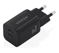 Caricatore GaN AISENS 65W 2xUSB-C PD3.0 QC4.0 Nero