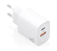 Caricatore GaN AISENS A110-0952 30W 1xUSB-C PD3.0 QC4.0 1xUSB-A QC3.0 Bianco Compacto