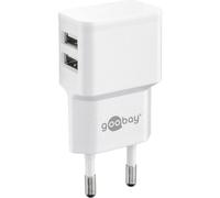 Caricatore Goobay 44952 2 Porte USB 2.4A Bianco