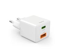 Hama Caricatore rapido, 1x USB-C, 1x USB-A, mini caricatore, PD 30 watt bianco