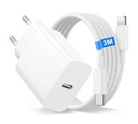 Caricatore i-Phone con Cavo Lightning 3M, 20W Caricatore USB C per phone 14/14 Plus/14 Pro/14 Pro Max/13/12/11/SE/X/8/iPad, i phone Presa USB C Spina Caricabatterie Ricarica Rapida Alimentatore