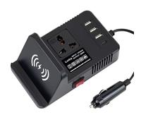 Caricatore invertitore per auto - convertitore di tensione da 200 W, adattatore a 3 porte USB, inverter di ricarica automobilistico, alimentatore per laptop per viaggi su strada, configurazione
