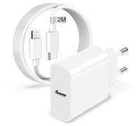 Caricatore iPhone Originale Apple MFi, 20W Caricabatterie iPhone Caricatore Rapido USB C Alimentatore iPhone Presa USB C Spinotto con 2M Cavo Ricarica Rapida per iPhone 14 13 12 11 Pro Max/Mini/XS/X/8