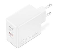 Lenovo Caricatore GaN Dual USB-C da 65 W, ideale per laptop e cellulare, bianco