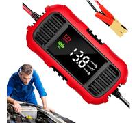 Caricatore lento per motocicletta,Caricabatteria per motocicletta,Titolare della batteria del caricatore automobilistico - Display digitale, Smart Detection, batteria per auto intelligente p